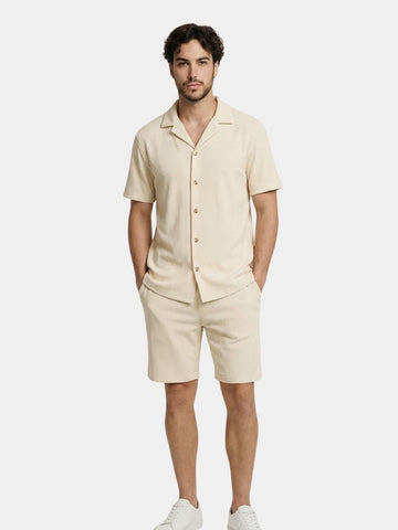 Minimalist Corduroy Set Shorts and Shirt