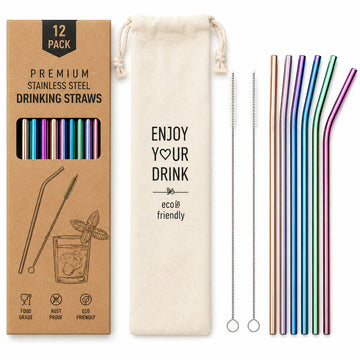 🎁 Pack de Pajitas Metálicas Reutilizables